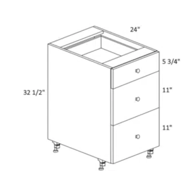 ADA Accessible Drawer Base 3 Drawers图像