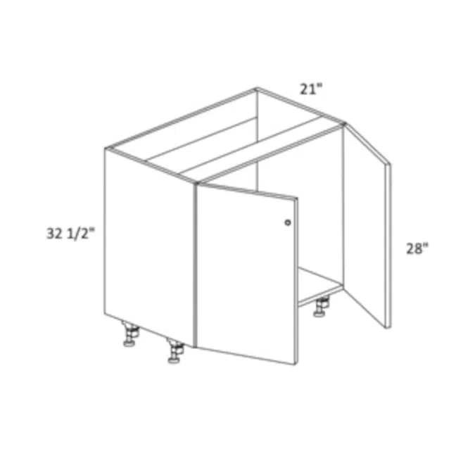 ADA Accessible Vanity Sink Base Cabinet Full Height Butt Door