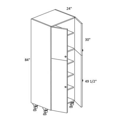 obraz dla Utility Cabinet 84” High X 24” Deep Butt Door