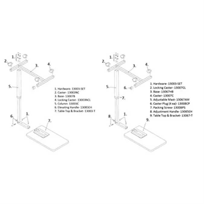 Drive Medical 13003 Non-Tilt Top Overbed Table