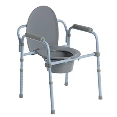 Drive Medical RTL11158KDR Steel Folding Frame Commode için görüntü