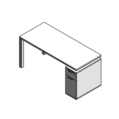 Image for Modernform Single Desk with Pedestal Neon A NA1607X2R