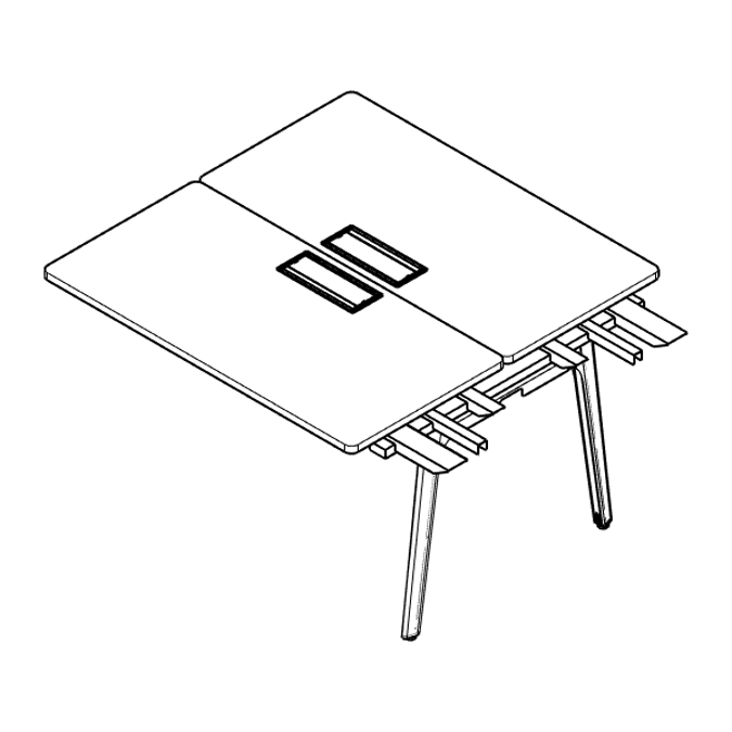Modernform Orbix Double Extension Desk with Flip-up