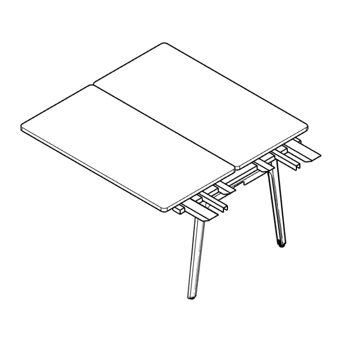 Modernform Orbix Double Extension Desk with Flip-up