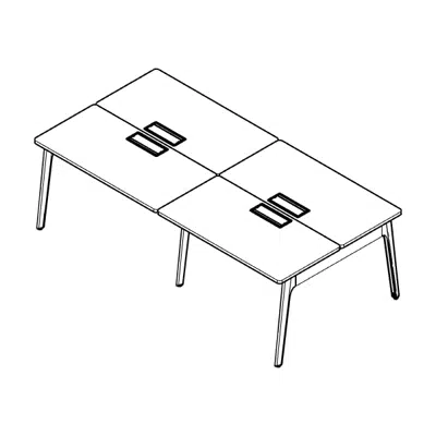 Image for Modernform Orbix Double Desk 4 Seat with Flip-up