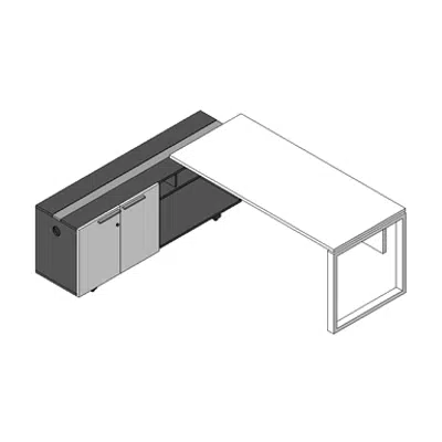 Image for Modernform Manager Desk Left Cabinet Cosmos 190x170 O