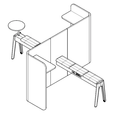 Immagine per Modernform Orbix Power Platform with Seating High Table Top Z-shaped Partition Panel and Power Outlet