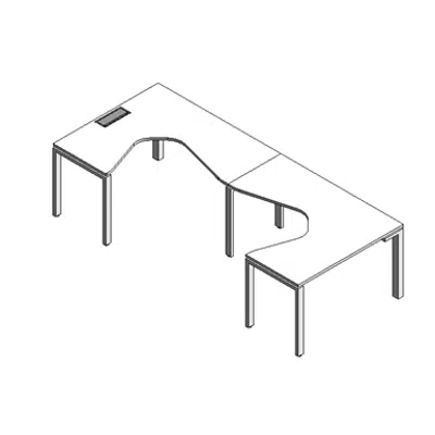 Image for Modernform Double L-Shape Opposite Desk Cosmos 280x120 U