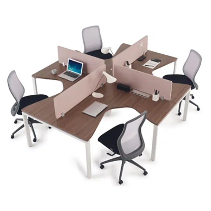 Modernform Full Set L-shape Opposite Desk Cosmos U 280x240