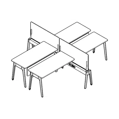 Immagine per Modernform Orbix Power Platform with 4 Seat Desk (X-shape)