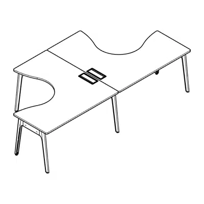 imagen para Modernform Orbix L-shape Desk 2 Seat with Flip-up