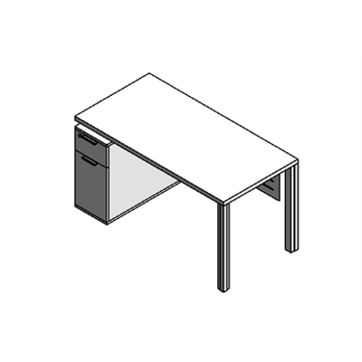 Image for Modernform Single Desk with Pedestal Neon A NA1407M2L