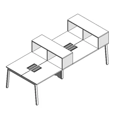 Image for Modernform Double Desk on Top Cabinet 4 Seat Cosmos 280x120 Z