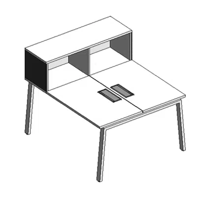 Image for Modernform Double Desk on Top Cabinet 2 Seat Felt Cosmos 140x120 Z