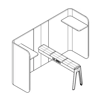 Immagine per Modernform Orbix Power Platform with Seating High Table Top U-shaped Partition Panel and Power Outlet