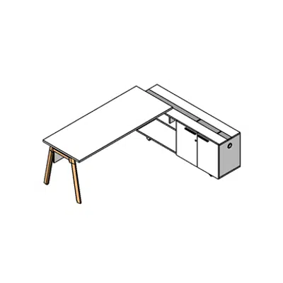 画像 Modernform Manager Desk Right Cabinet Asdish 160x180 A