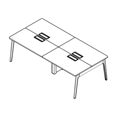 Image for Modernform Orbix Double desk 4 Seat with Flip-up and Pole Leg