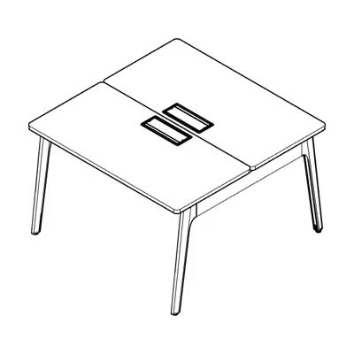 Obrázek pro Modernform Orbix Double Desk 2 Seat with Flip-up