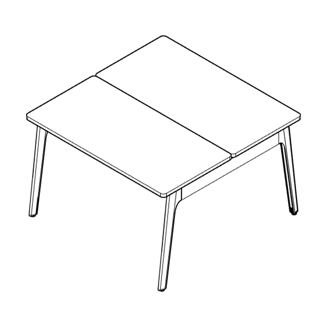 Modernform Orbix Double Desk 2 Seat with Flip-up