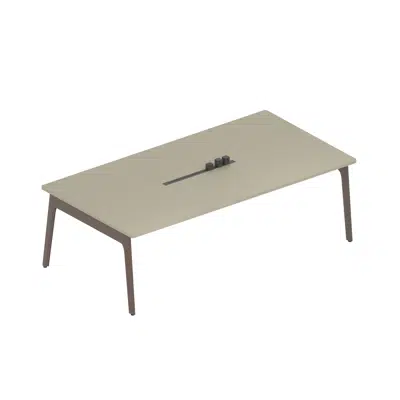 Image for Modernform Orbix Expansion Meeting Table without Center Leg with Straight Leg and Power Outlet - 2412EDR