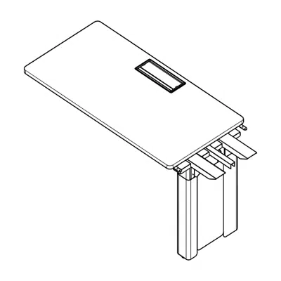 Image for Modernform Orbix Extension Desk with Flip-up and Pole Leg