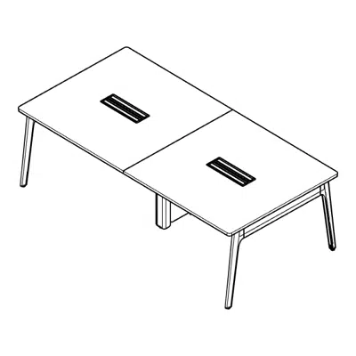 Imagem para Modernform Orbix Meeting table with Turnbox 2 Set and Pole Leg}