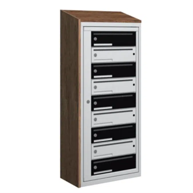 Coverplate side, units with mailshelf for boxes typ 1 and typ 3, high 7, 8, 9