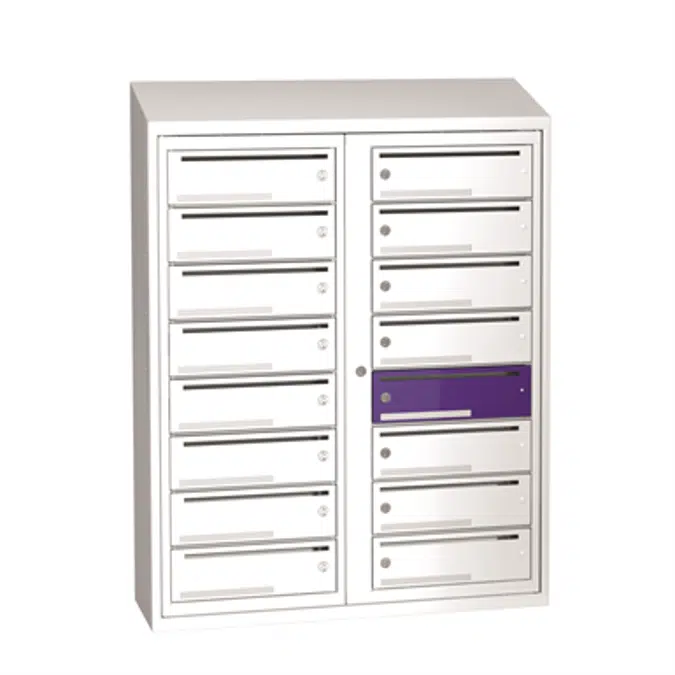 Mailbox typ 1 double section 16 boxes