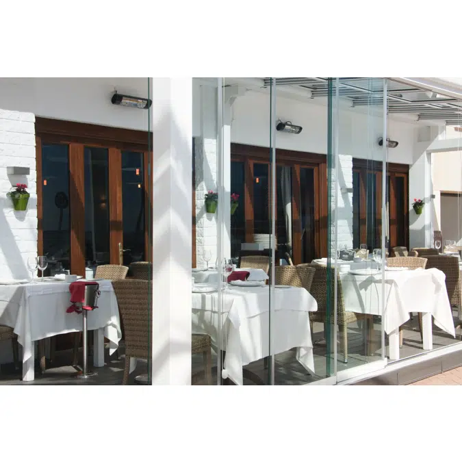 Multi–Track frameless sliding door - Tandem Series