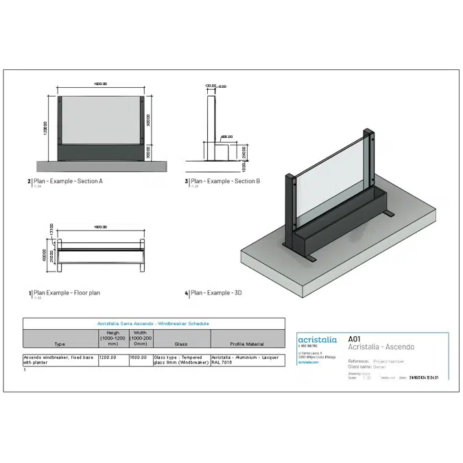 Acristalia Windbreaker Retractable Glass Railing - Ascendo Series