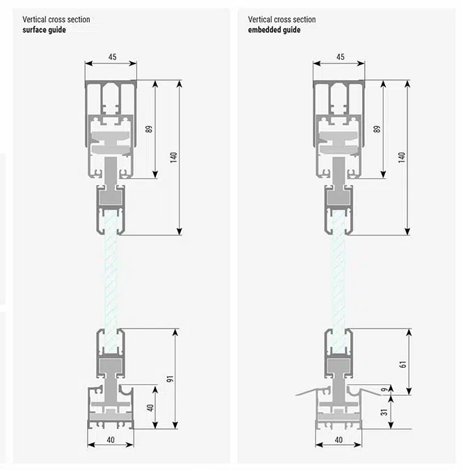 Frameless slide and turn glass door - Standard Series