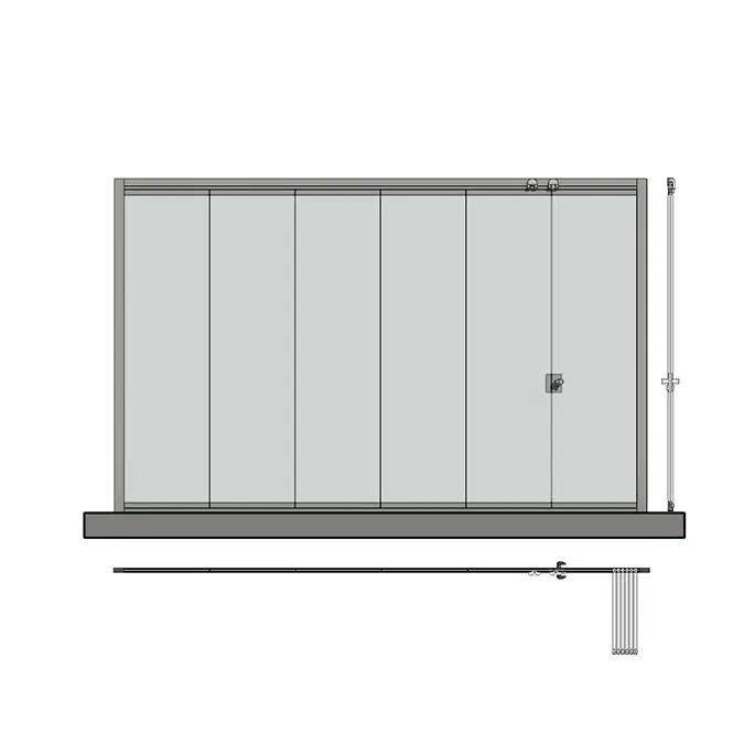 Frameless slide and turn glass door - Standard Series