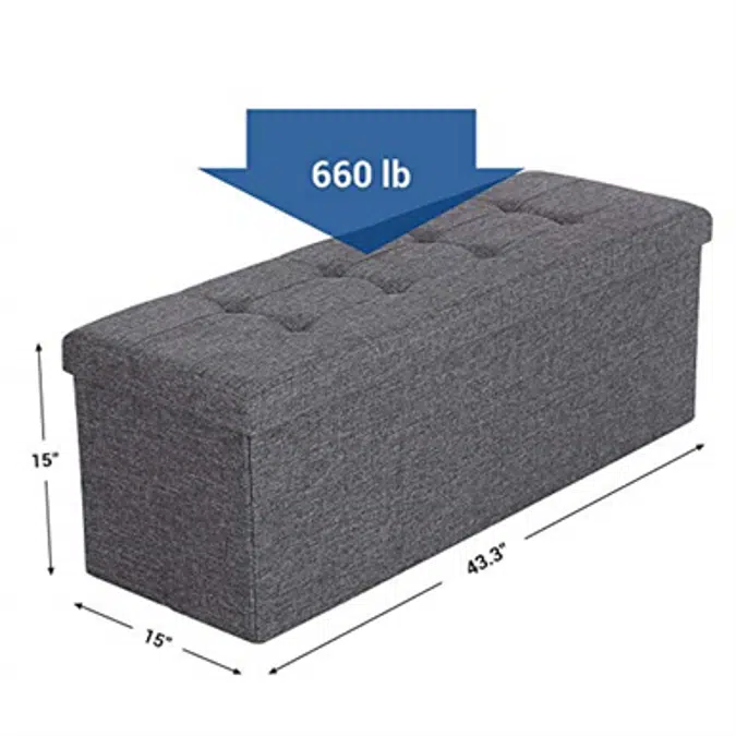 SONGMICS ULSF77K 43in Storage Ottoman