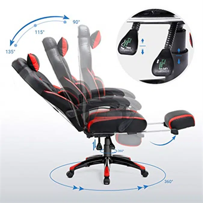 SONGMICS Fauteuil gamer, Chaise gaming & racing,…