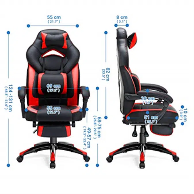 SONGMICS Chaise Gamer Racing Ergonomique