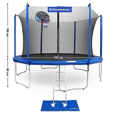 รูปภาพสำหรับ SONGMICS USTR15BU 15ft Trampoline with Enclosure Net