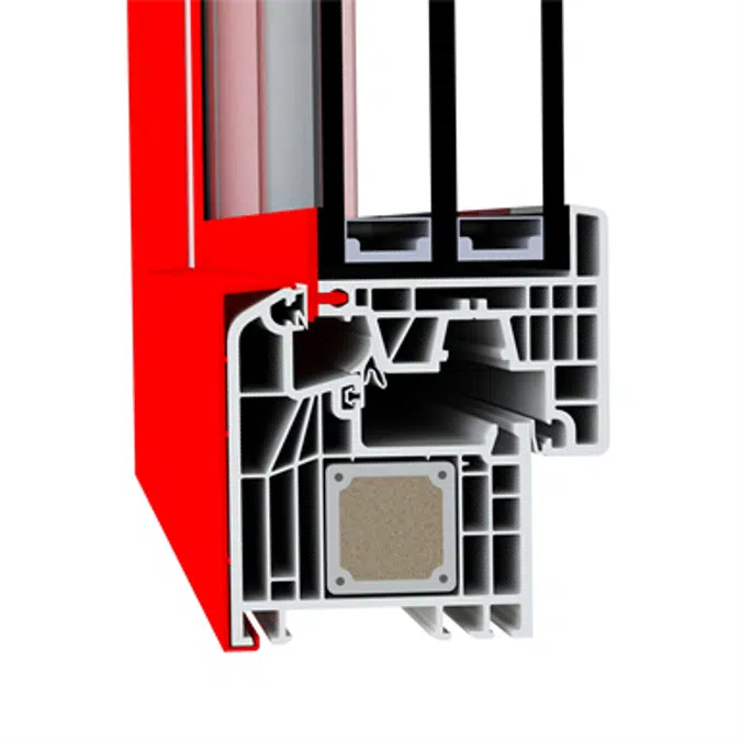 Double Casement Window - Block frame installation - ALPHALUCE - OF2