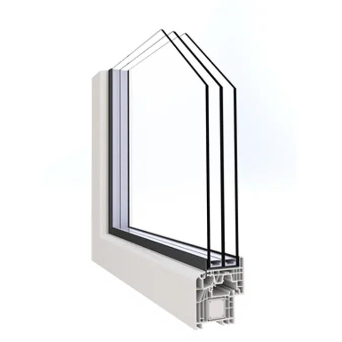 Double Casement Window - Block frame installation - ALPHALUCE - OF2