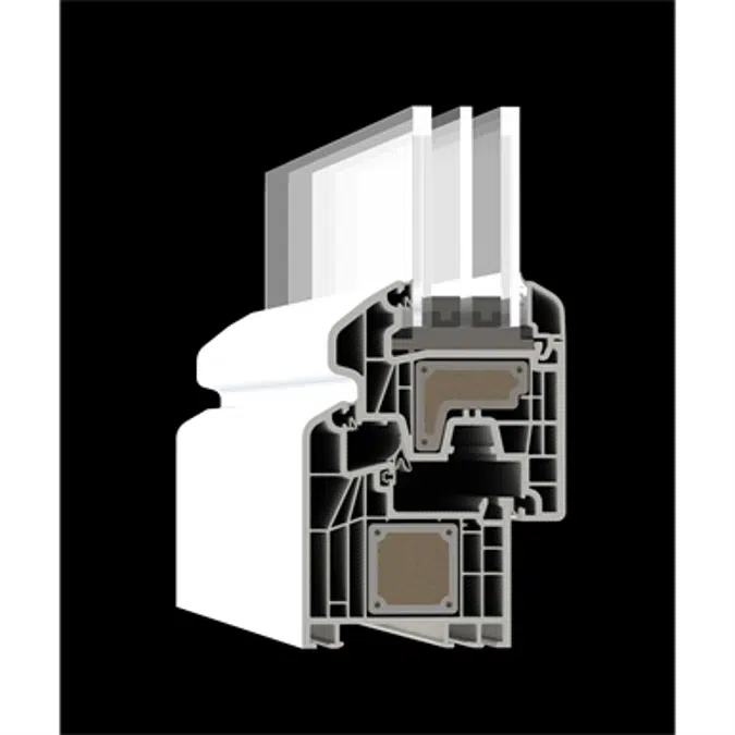 Double Casement Window - Block frame installation - ALPHALUCE - OF2