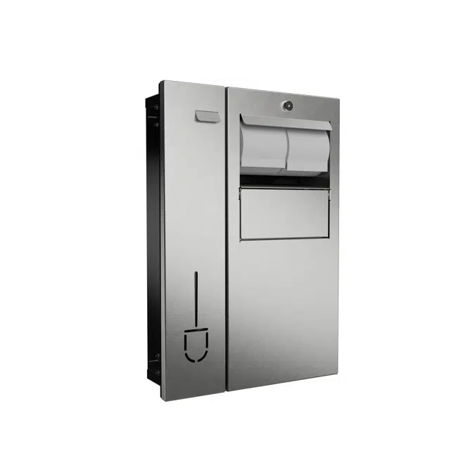 Recessed In-Cubicle Unit (Toilet Roll, Brush and Waste Bin)