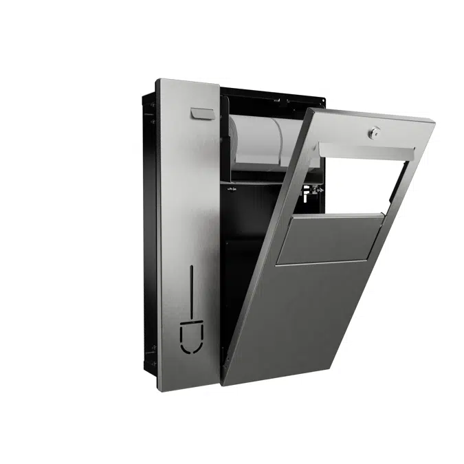 Recessed In-Cubicle Unit (Toilet Roll, Brush and Waste Bin)
