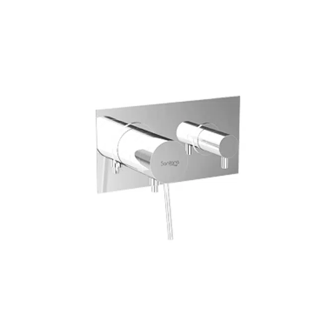 UNIC 2 outlets - horizontal rosette - dual lever shower/bath mixer