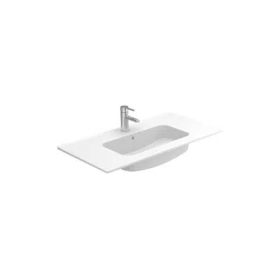 画像 SMILE 910 recessed washbasin (w/ central tap hole)