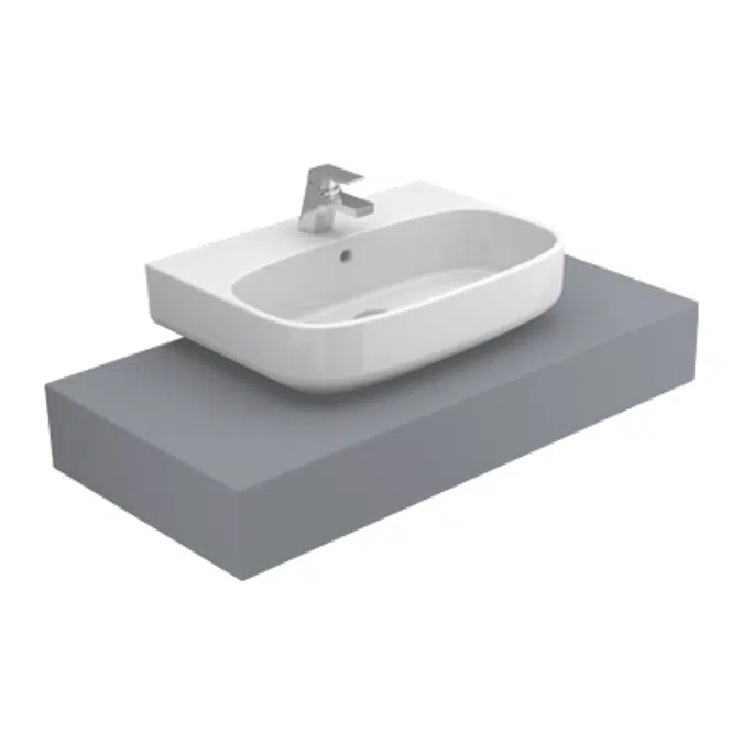 BE YOU 600 countertop washbasin (w/ central tap hole)