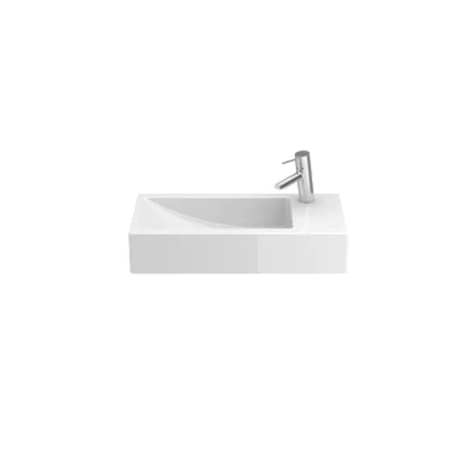 CUBIC 595 countertop/wall-mounted washbasin (w/ right tap hole)