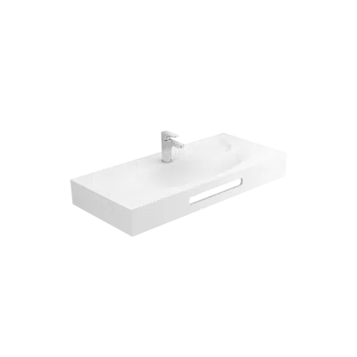 SLEEK 1000 surfex® wall-mounted washbasin için görüntü