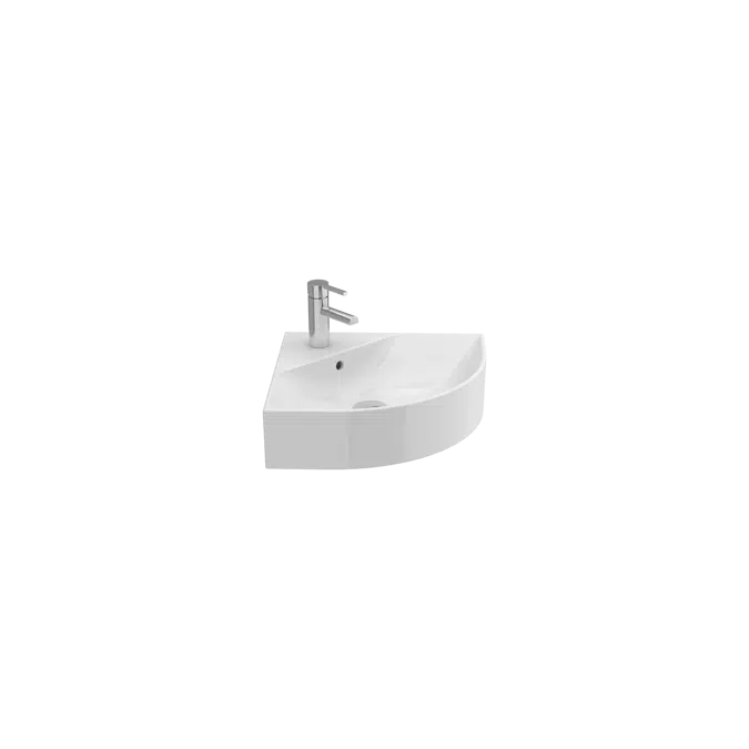 ALBUS 450 vitreous china wall-mounted washbasin (corner)