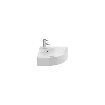 Image for ALBUS 450 vitreous china wall-mounted washbasin (corner)