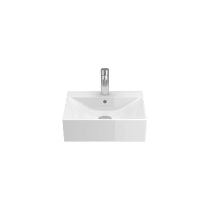 ALBUS 450 semi-recessed washbasin (w/ central tap hole)