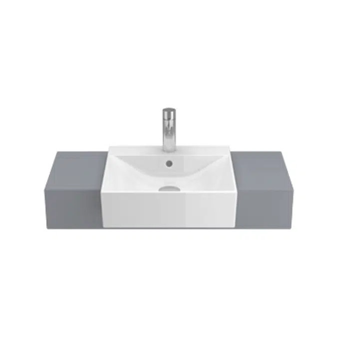 ALBUS 450 semi-recessed washbasin (w/ central tap hole)
